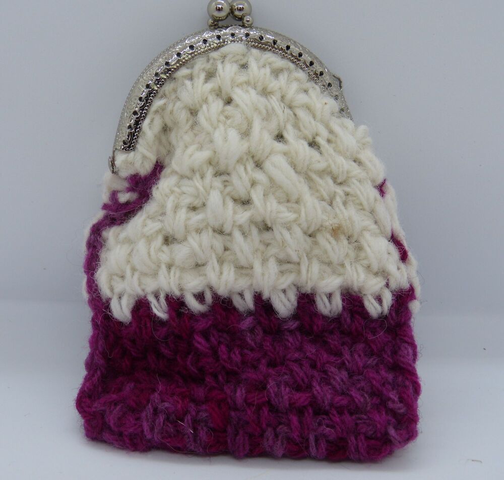 Coin Purse, Pure wool crocheted