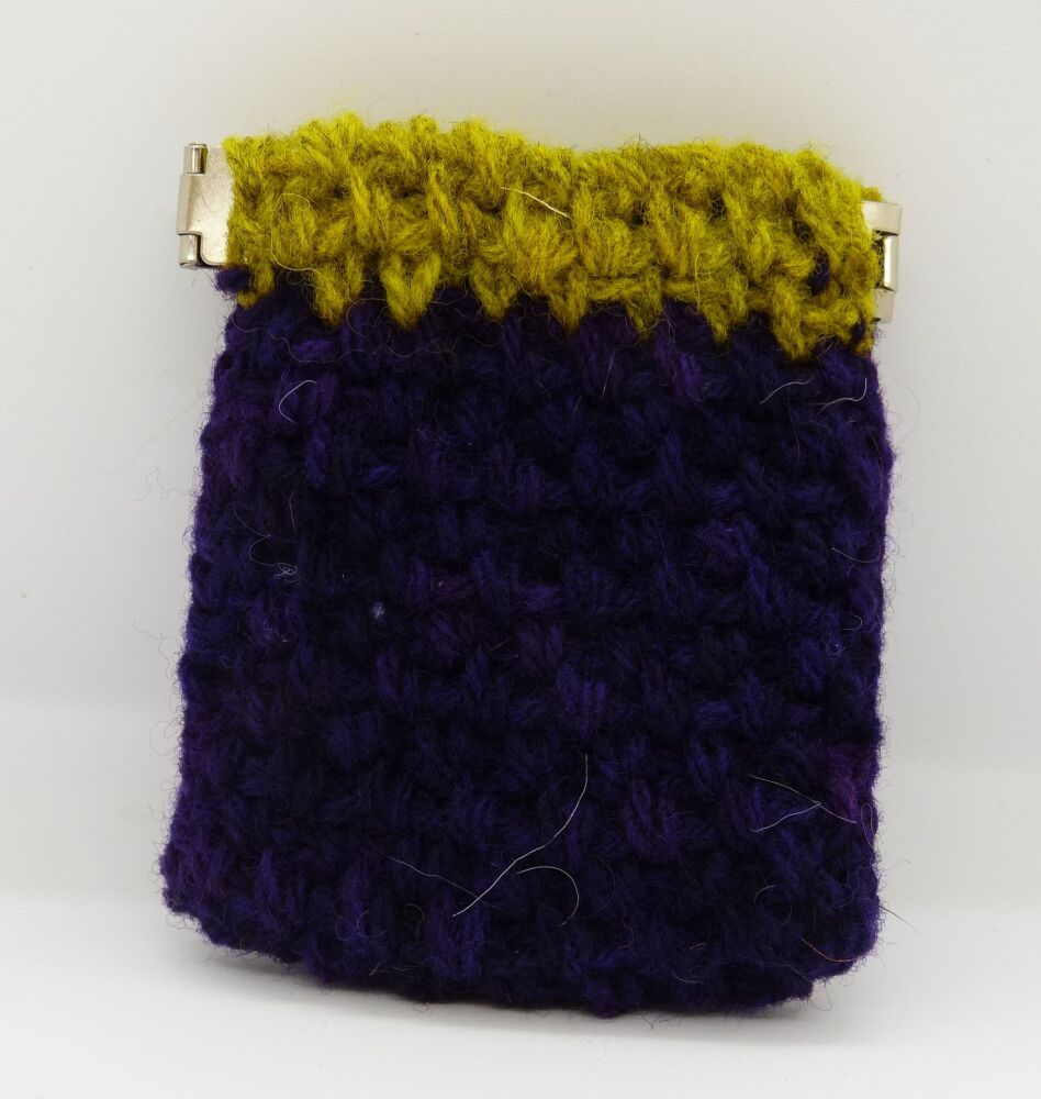 Coin Purse, Pure wool crocheted
