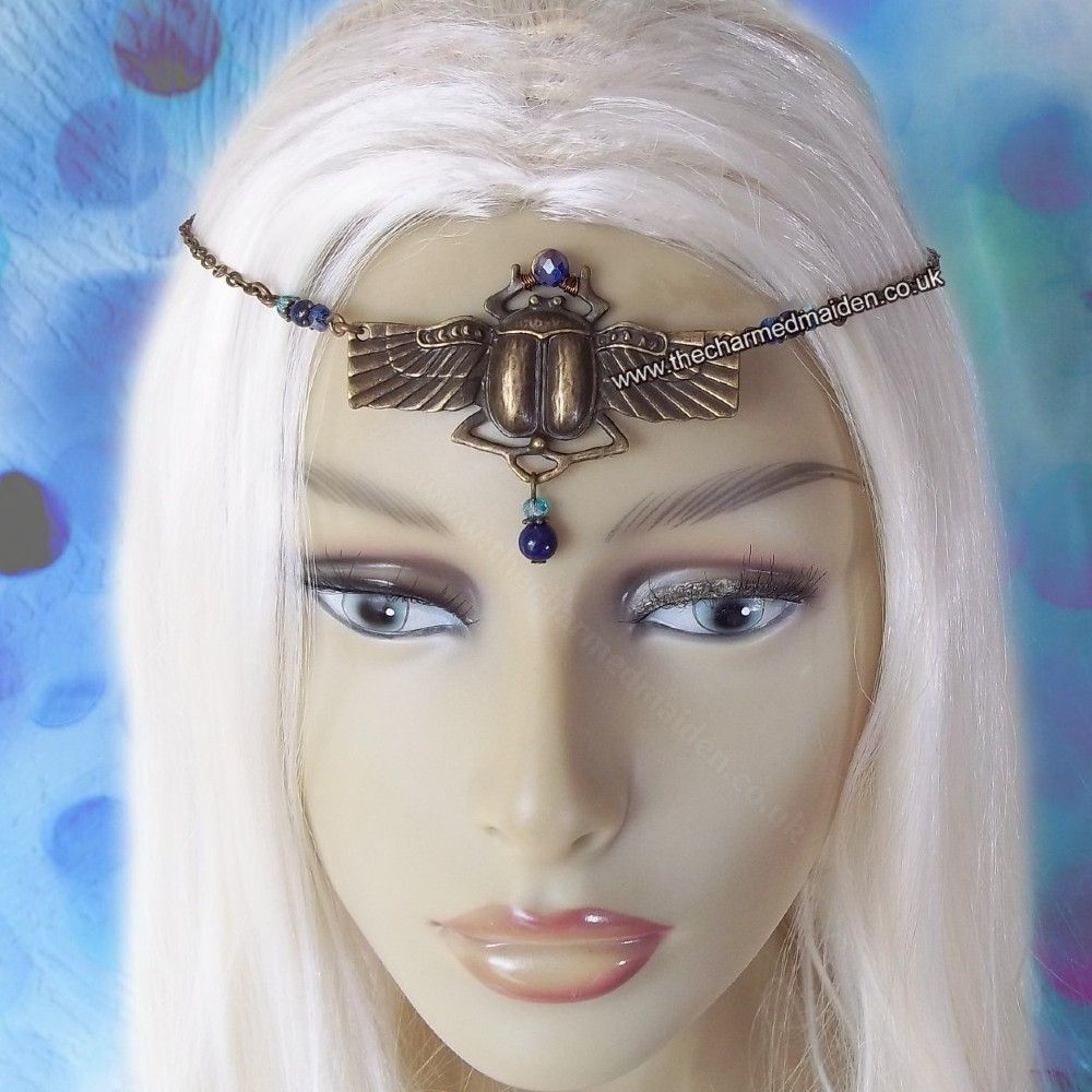 Egyptian Scarab & Lapis Headpiece