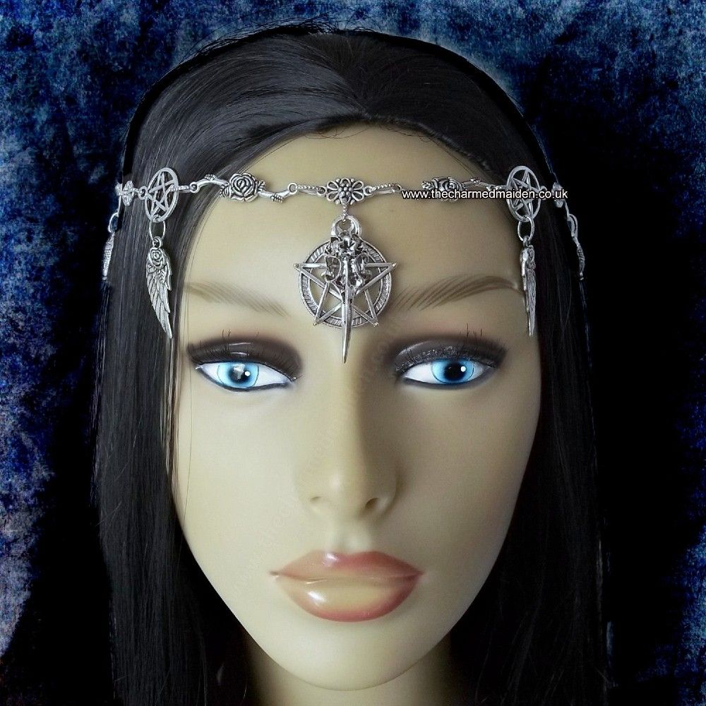 Pentagram & Crow Skull Pagan Gothic Circlet