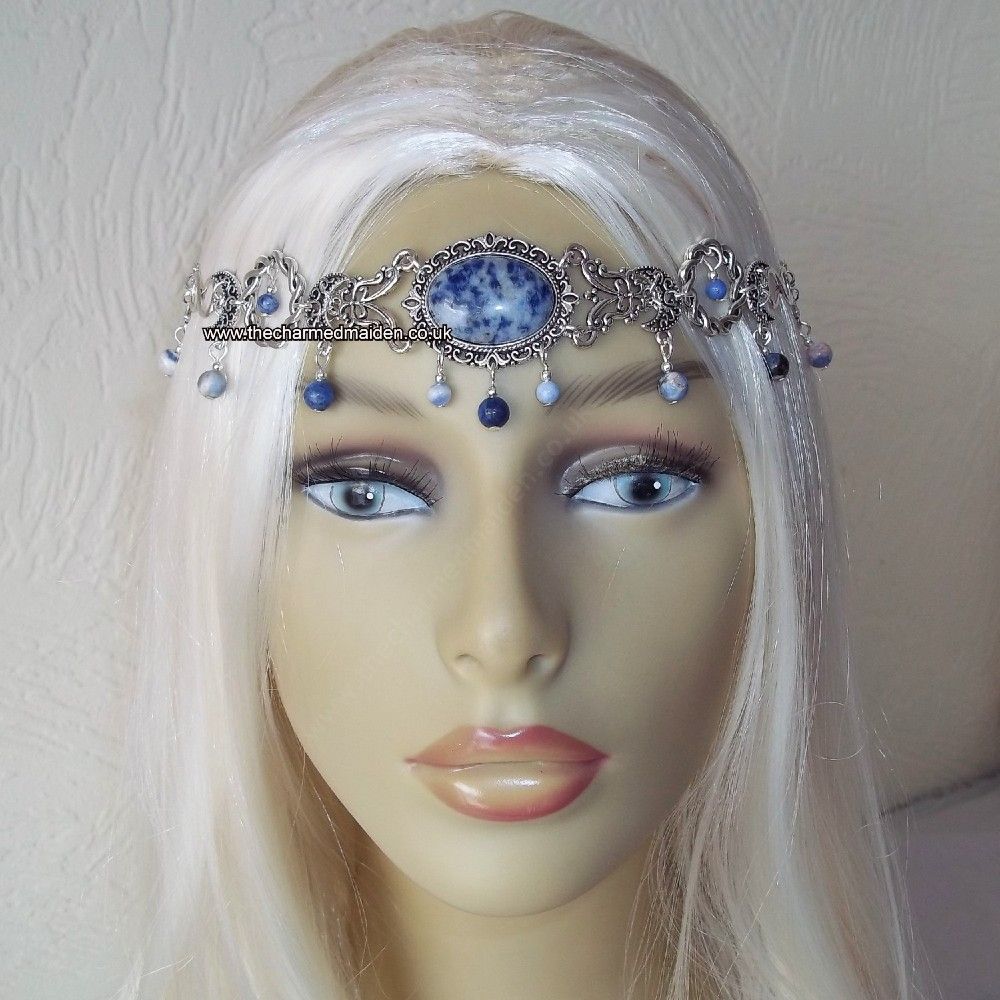 Sodalite Moon Phase Wiccan Witch Headdress