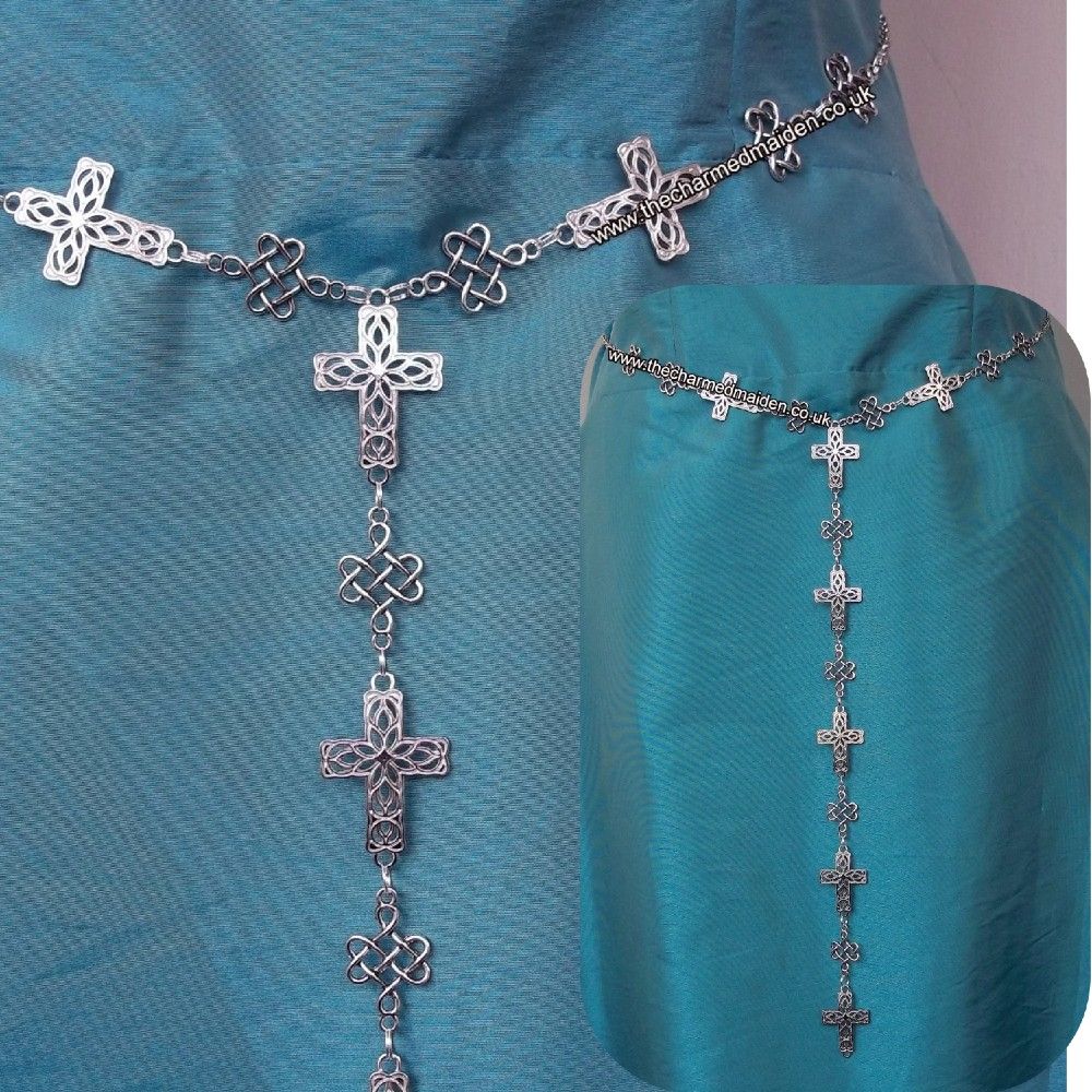 Ladies Silver Tudor Regency Medieval Dress Girdle Belt