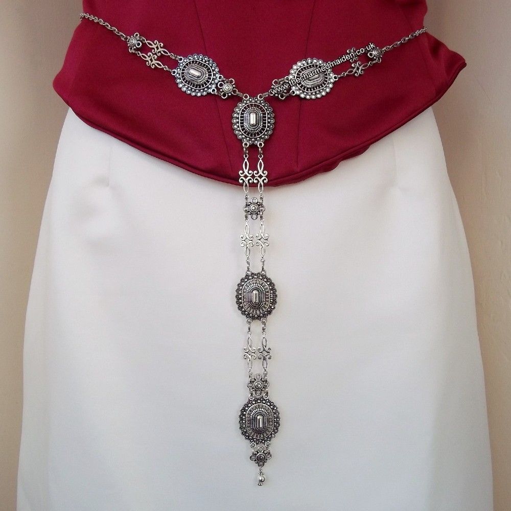 Silver Medieval Dress Girdle Belt