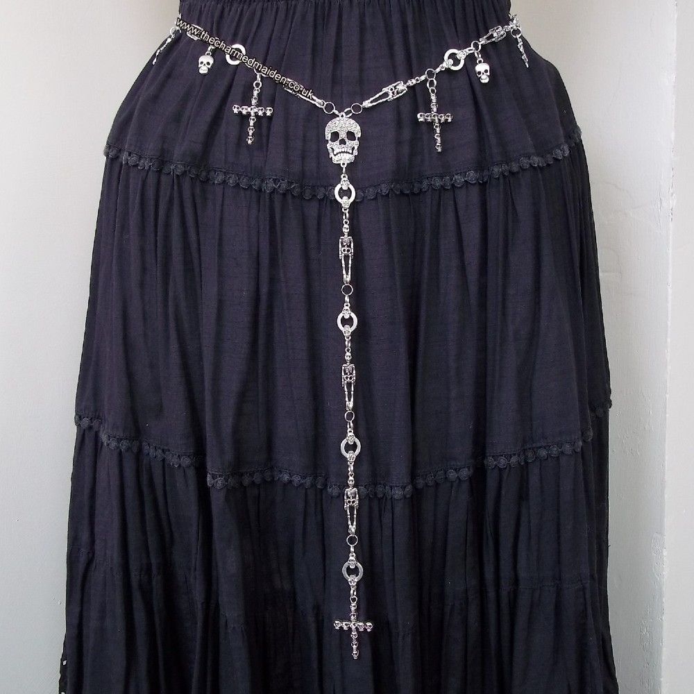 Gothic Skull Skeleton Chain Girdle Belt