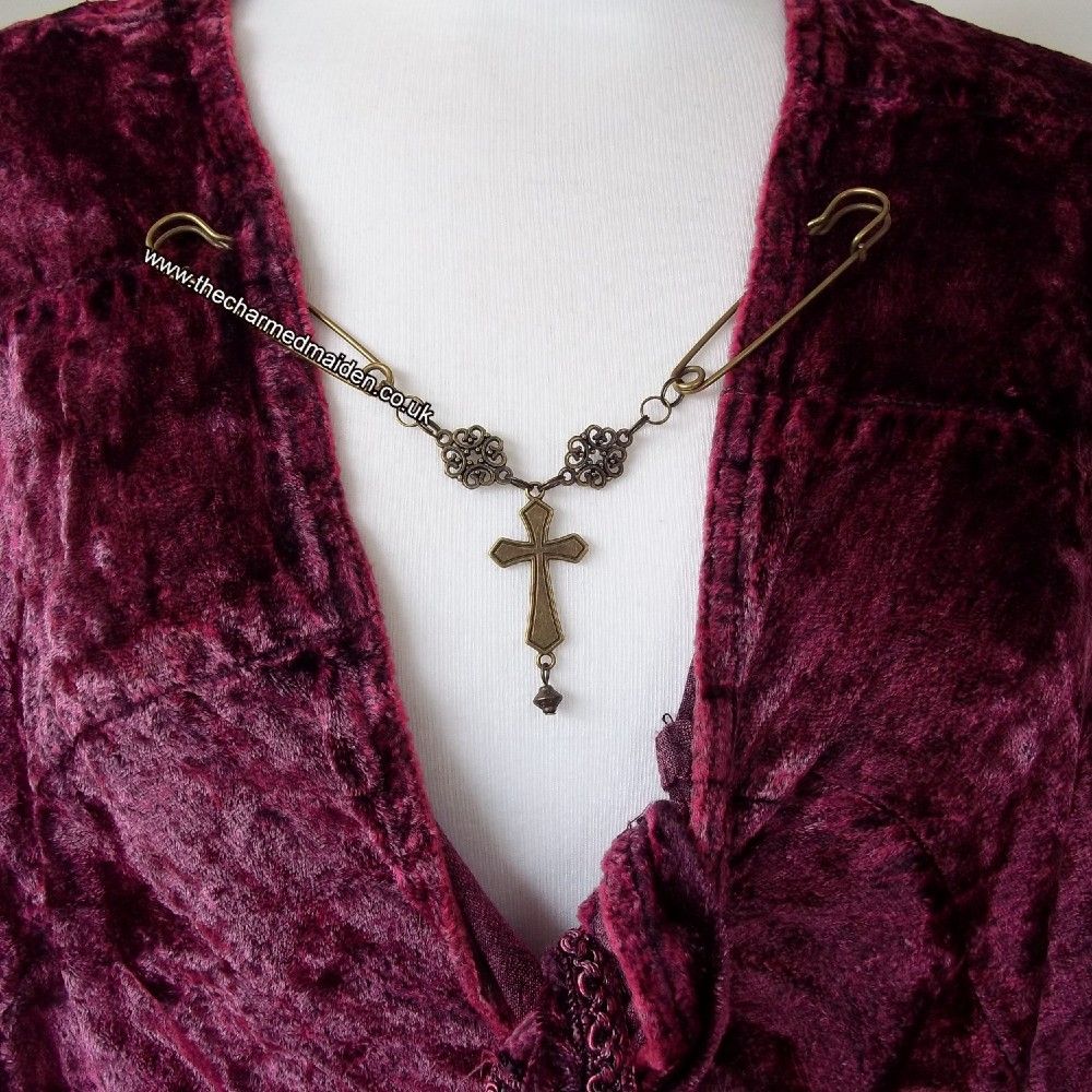 Medieval Cross Cloak Fastener in Bronze or Silver