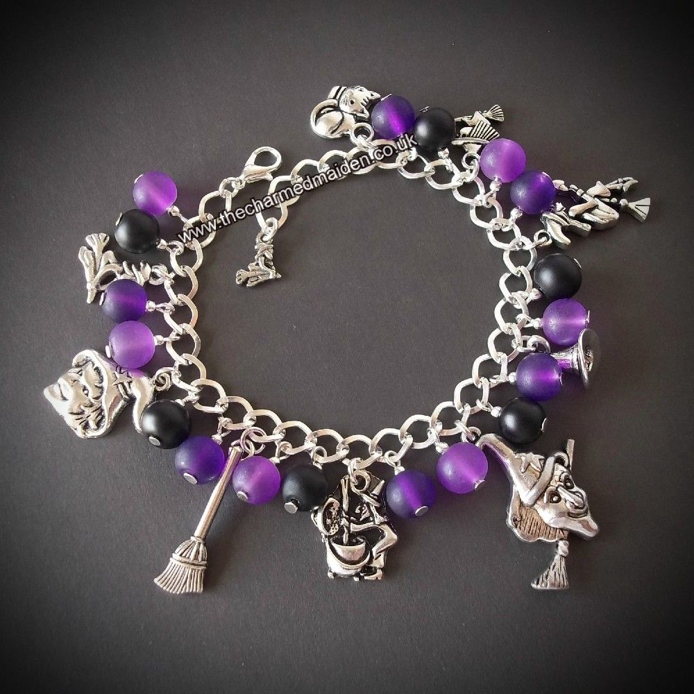 Purple Witch Charm Bracelet