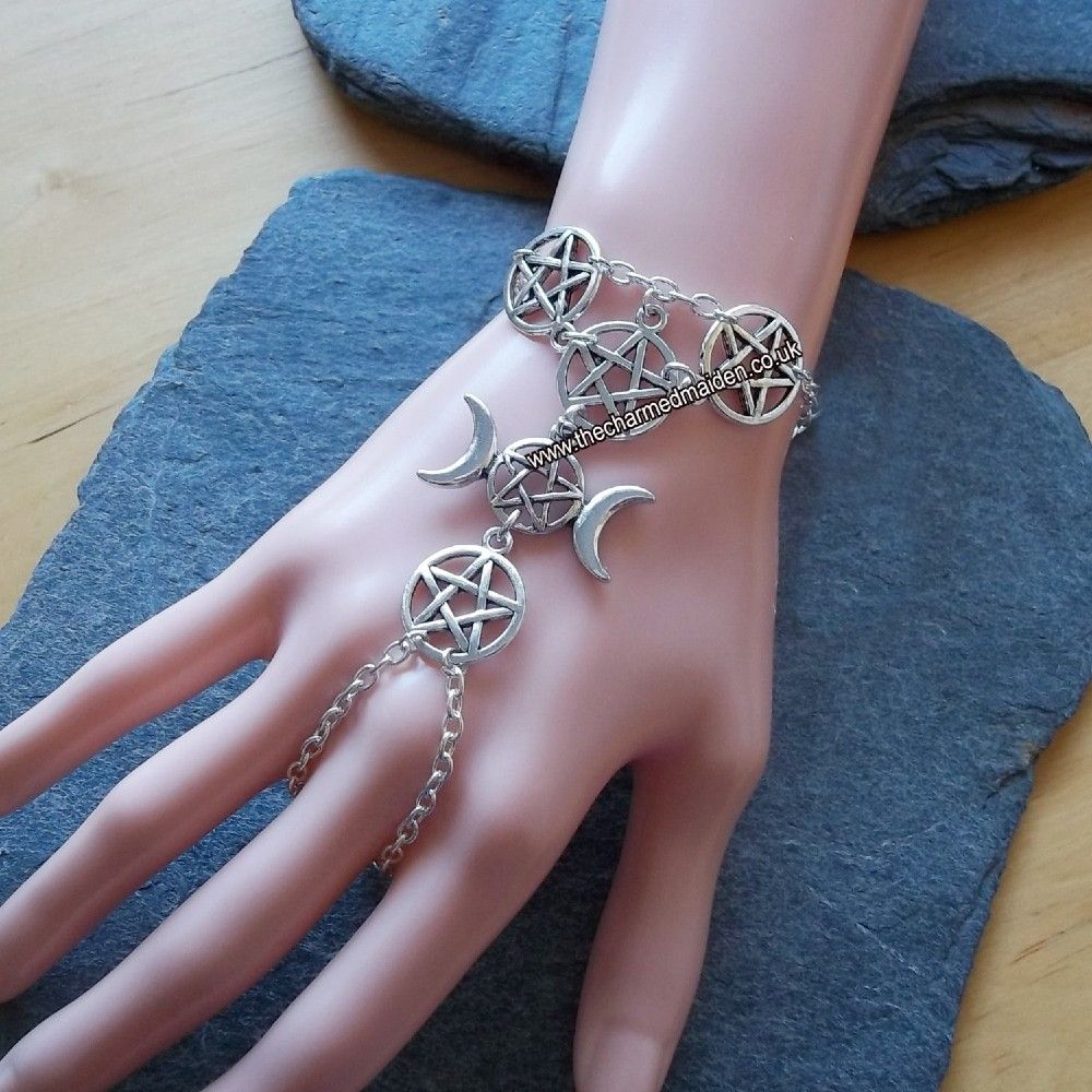 Triple Moon & Pentagram Hand Chain