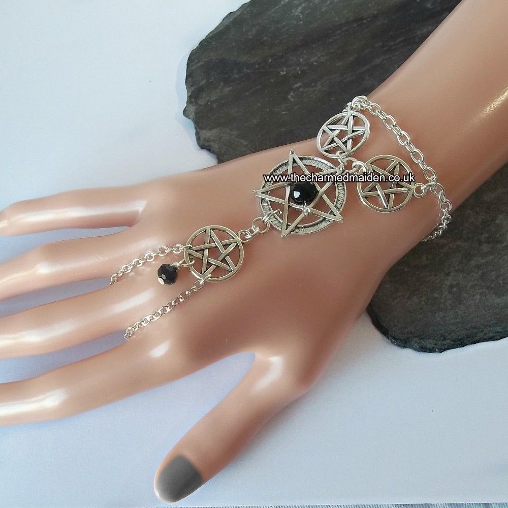 Gothic Pentagram Hand Chain