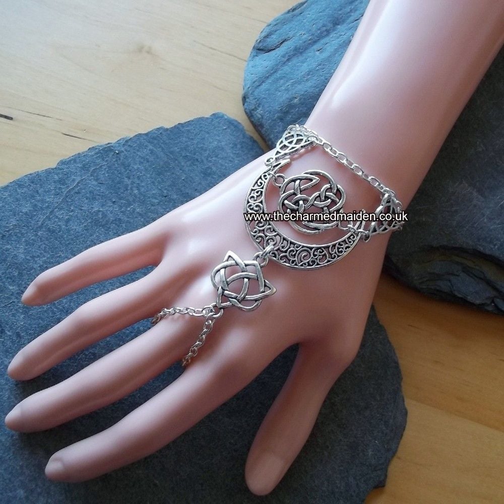 Celtic Moon Hand Chain