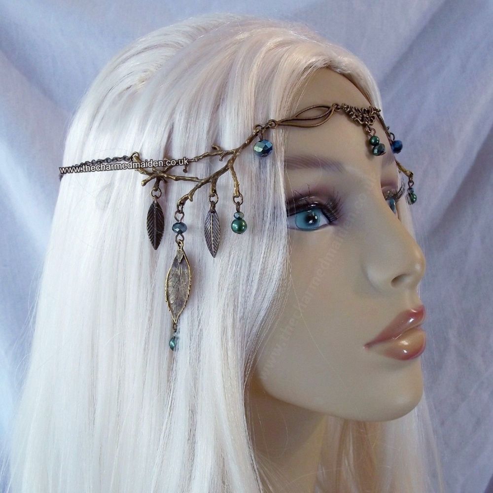 Elf Fairy Rustic Woodland Leaves Wedding Headpiece