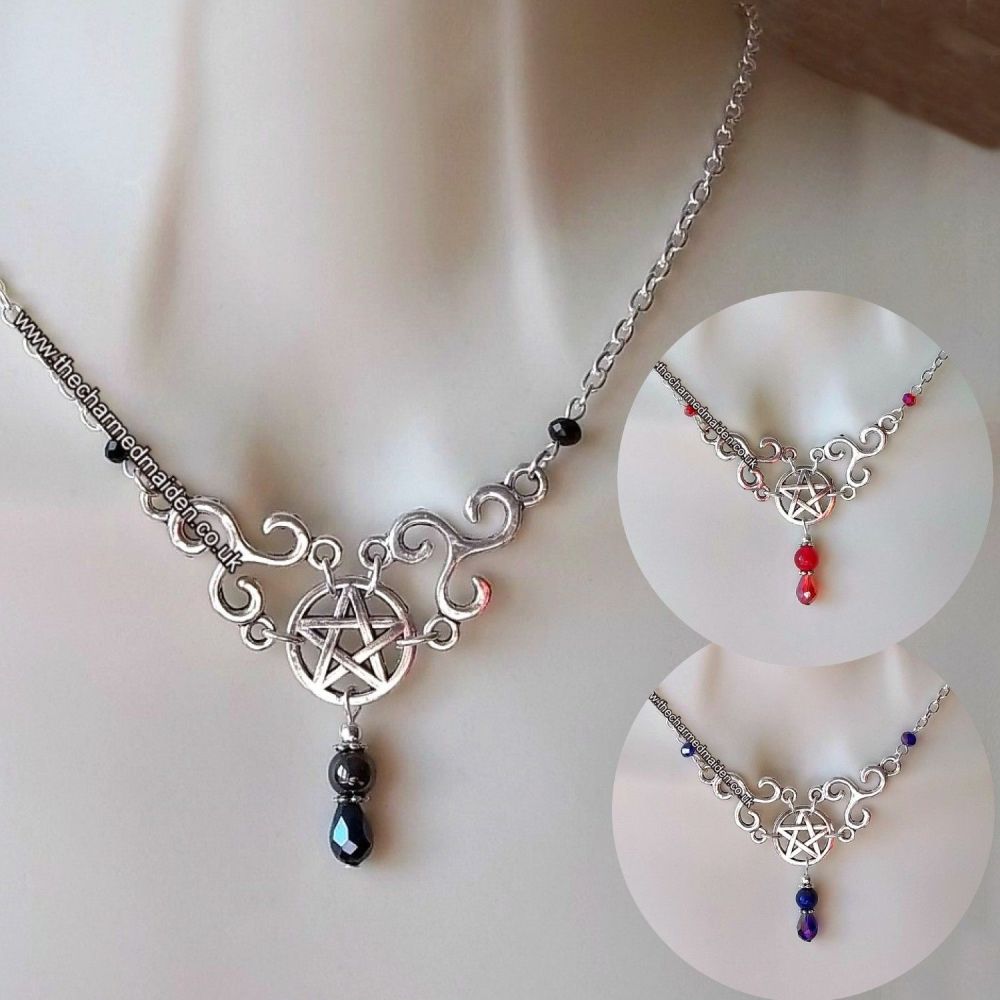 Pentagram & Triskele Wiccan Necklace