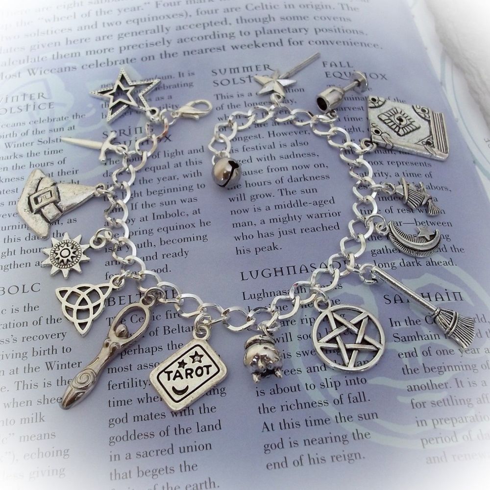 Wiccan Witch Charm Bracelet