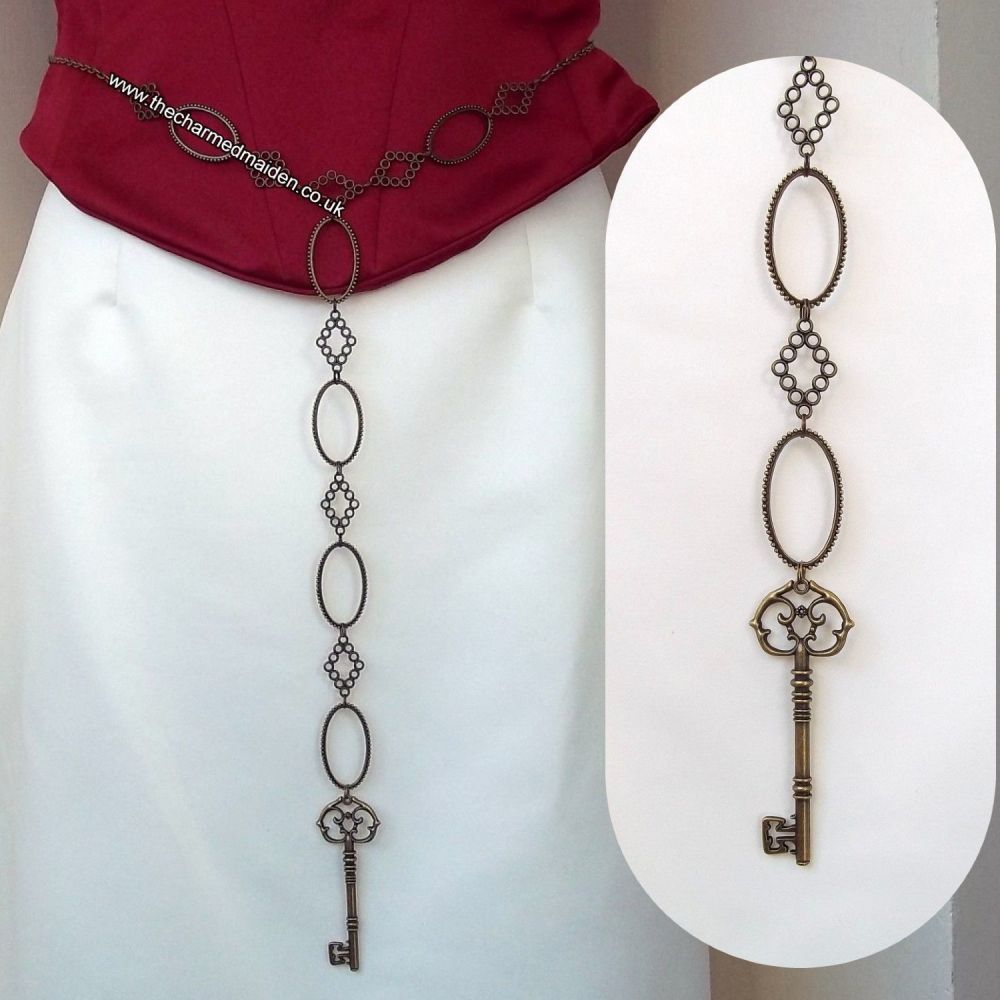 Bronze Key Medieval Tudor Chain Girdle Belt