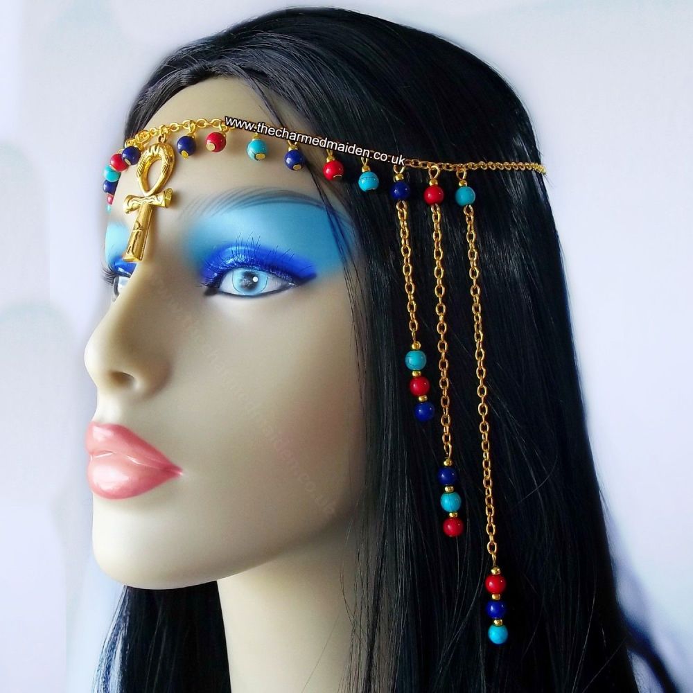 Egyptian Queen Headpiece, Goddess Ankh Headdress
