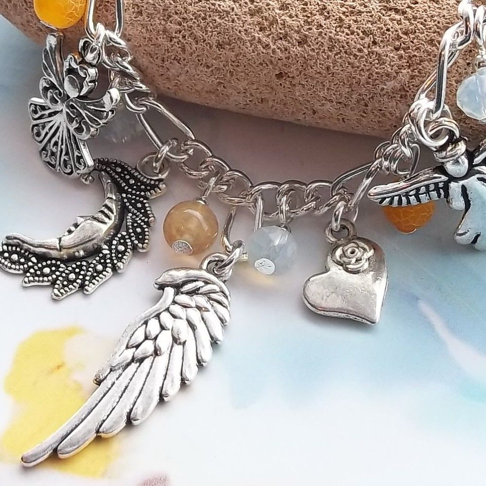 Celestial Angel, Moon, Star & Sun Jewellery, Necklaces, Earrings, Headpieces, Hair Chains, Belts, Cape Pins, Glasses Chains, Blessingway Beads, Prayer Beads, Charms