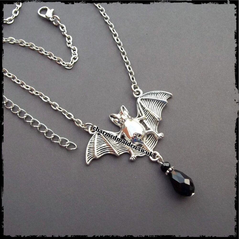 Silver Bat Choker Necklace