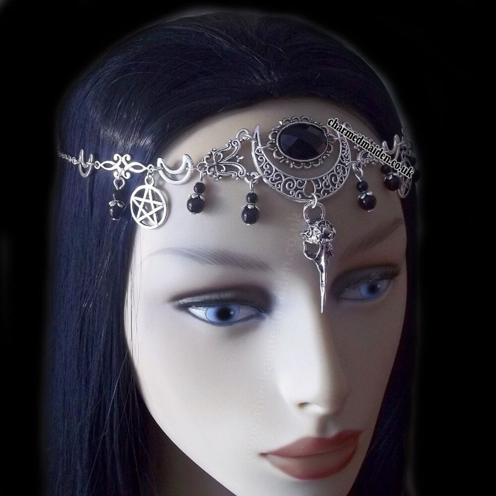 Crow Moon Witch Medieval Gothic Wedding Headpiece