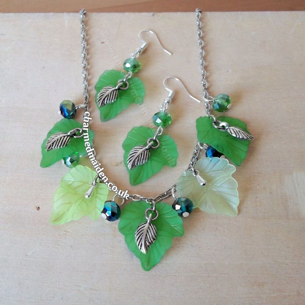 Green Leaves Ivy Necklace or Set