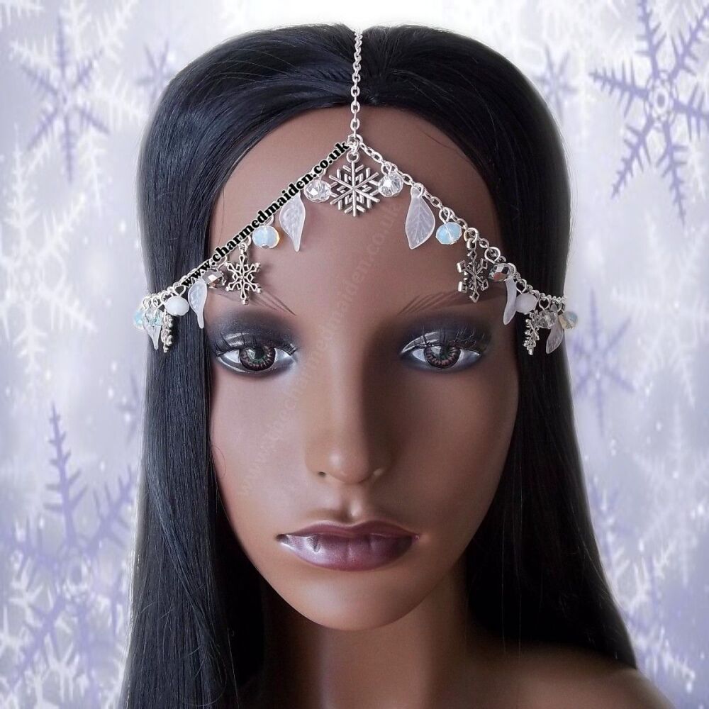 Winter White Snowflakes Headpiece