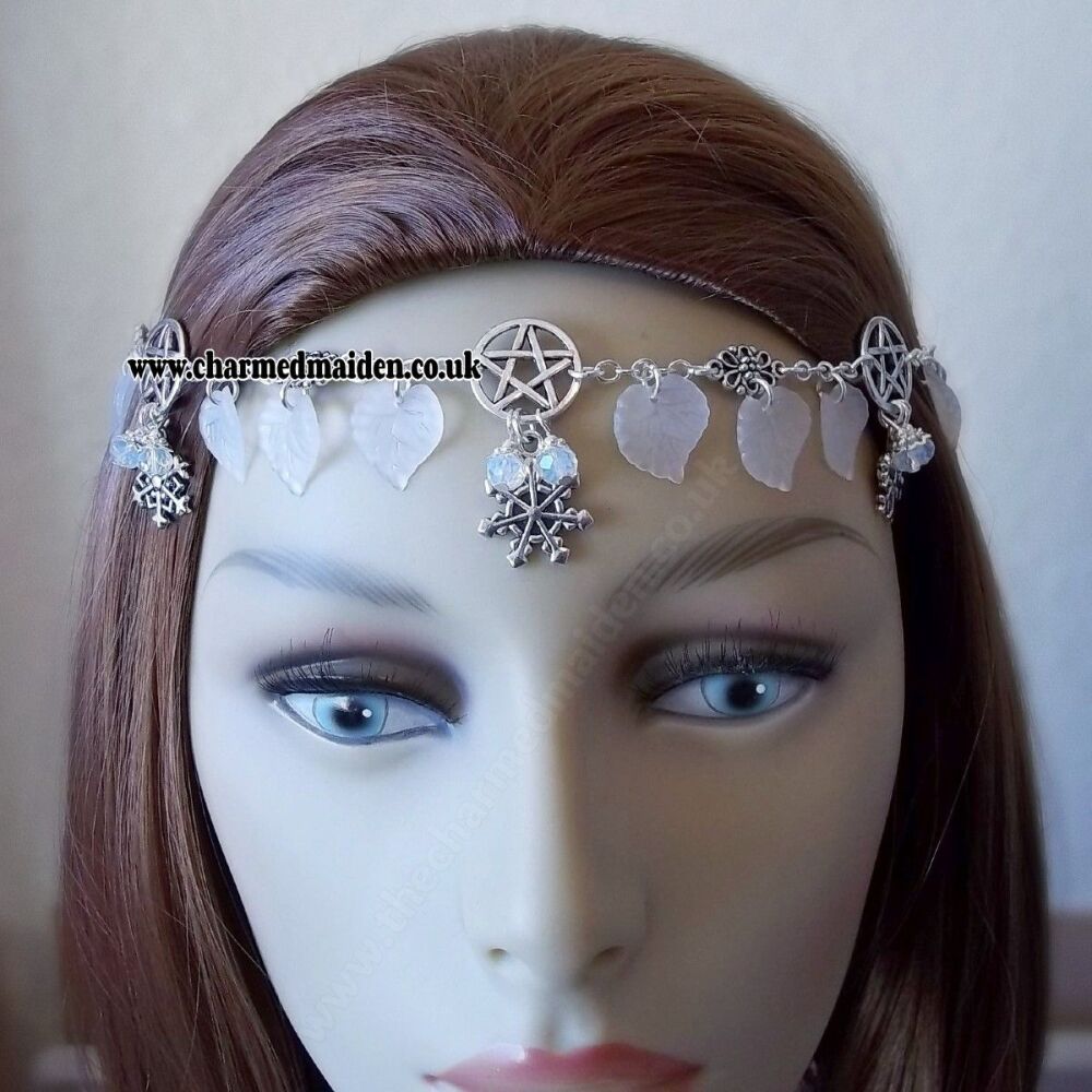 Pagan Wiccan Winter Solstice Opalite Headdress