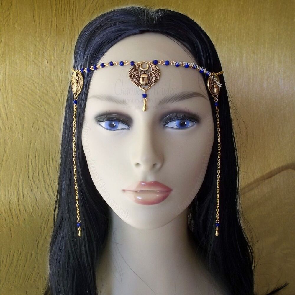 Scarab Beetle Egyptian Headdress in Gold or Silver