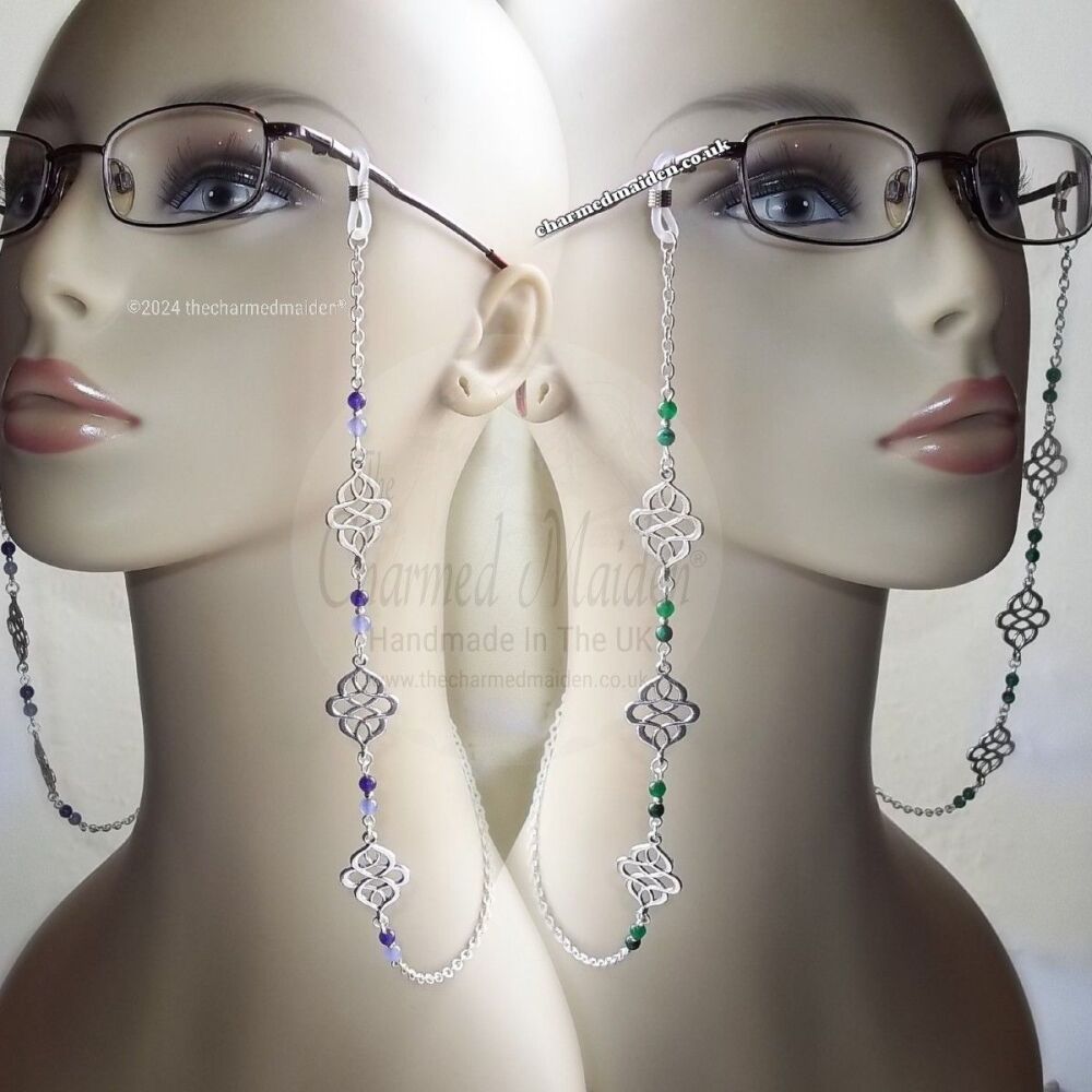 Celtic Knot & Jade Beaded Glasses Chain