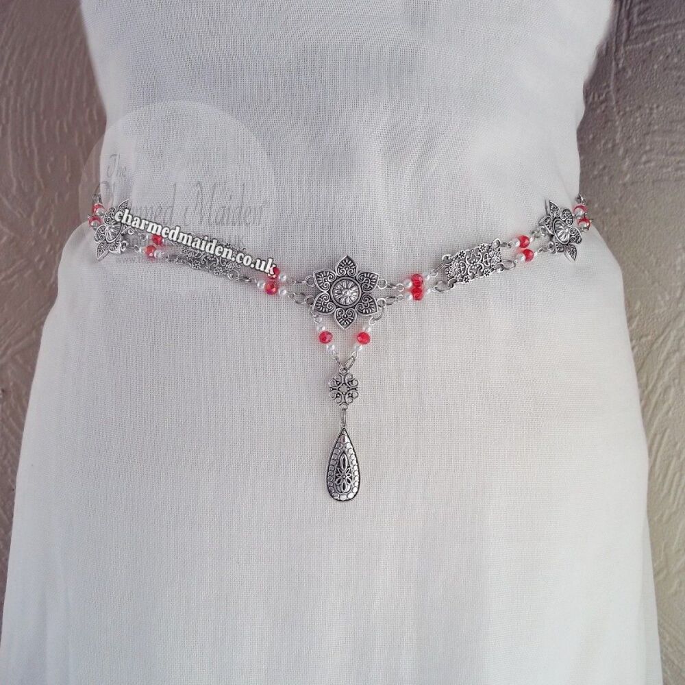 Ladies Renaissance Dress Pearl Belt, Various Colours, 18 Adjustable Sizes