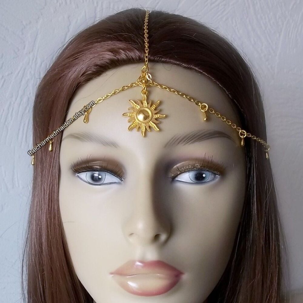 Sun Head Chain in Gold or Silver