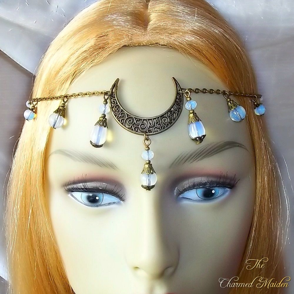 Opalite Moonstone Bronze Moon Circlet