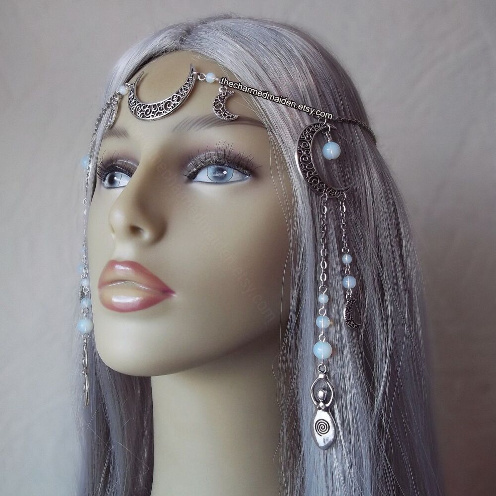 Moon Goddess Opalite Headpiece