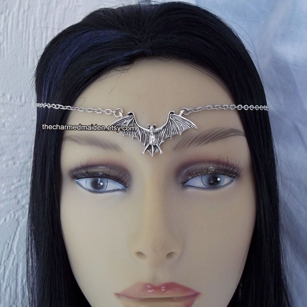 Silver Bat Head Chain