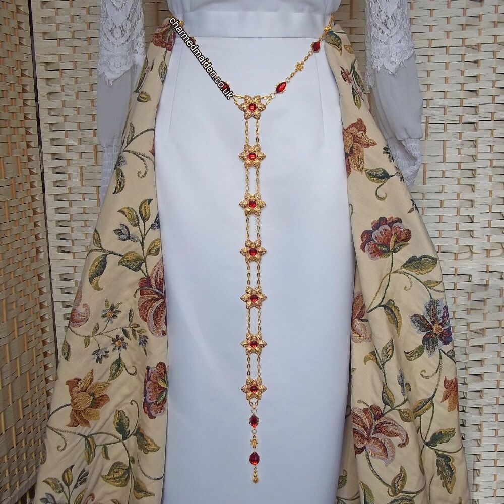 Tudor Medieval Elven Girdle Belt in Gold, Bronze or Silver, Various Colours