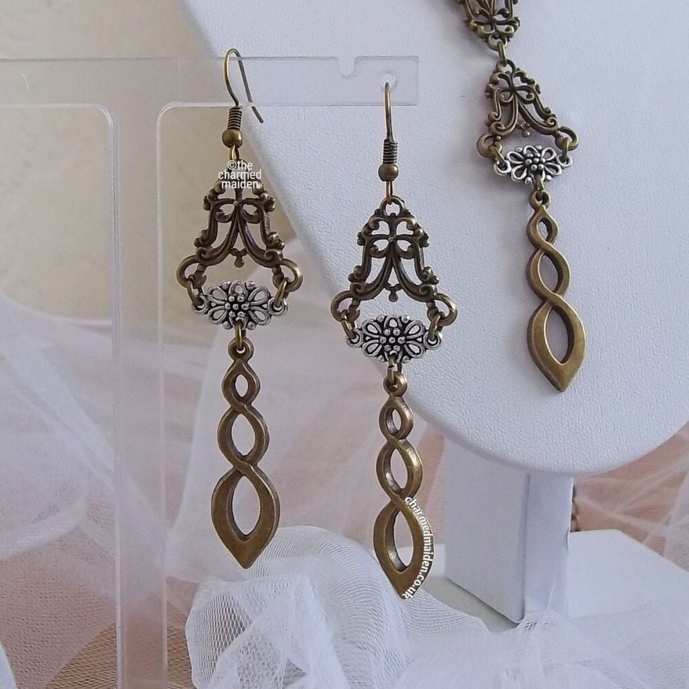 Medieval Viking Bronze Drop Earrings