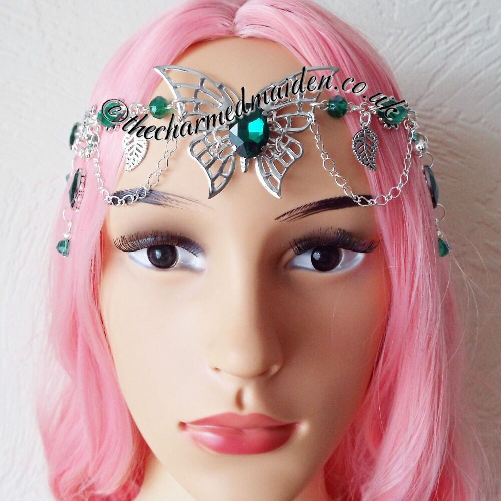 Green Butterfly Headpiece