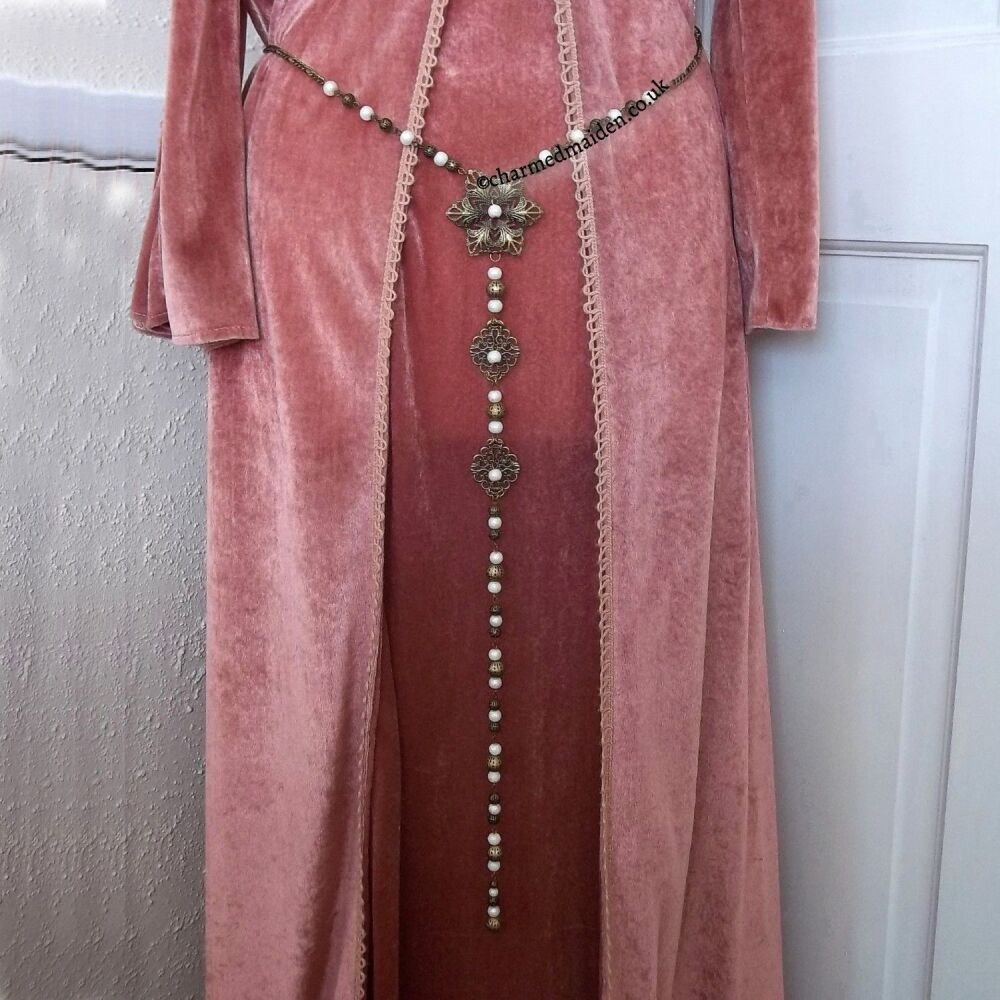 Medieval Elven Pearl Girdle Belt