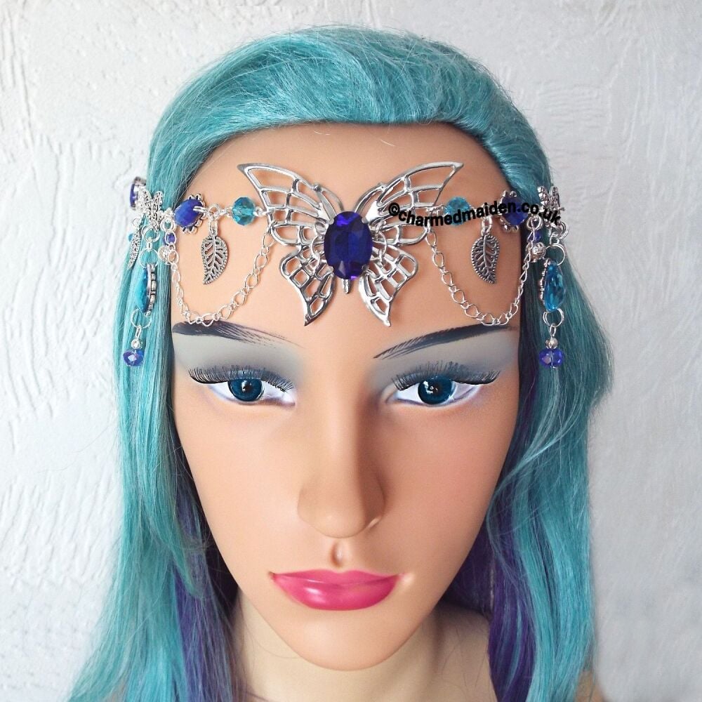 Blue Butterfly Fairy Renaissance Headpiece