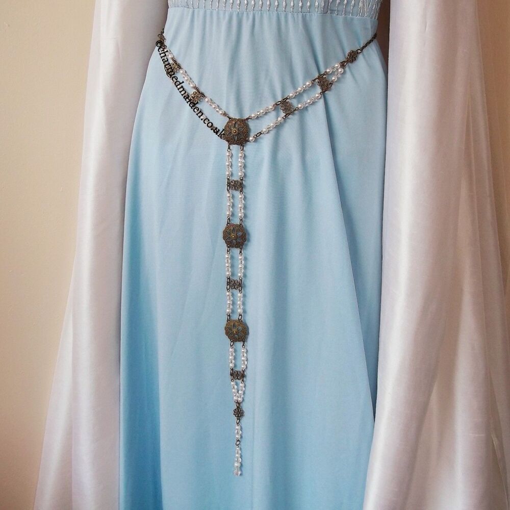 Medieval Pearl Girdle Belt, 18 Adjustable Sizes