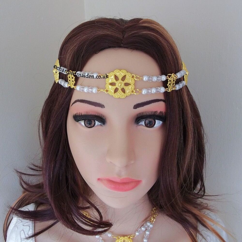 Pearl Crystal Golden Circlet