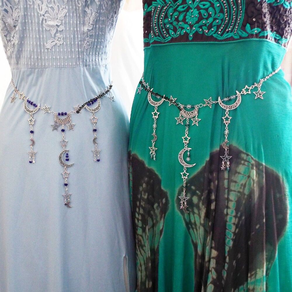 Elven Moon and Stars Belt, 18 Adjustable Sizes