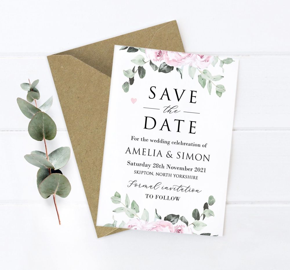 Dusky Pink Save The Date