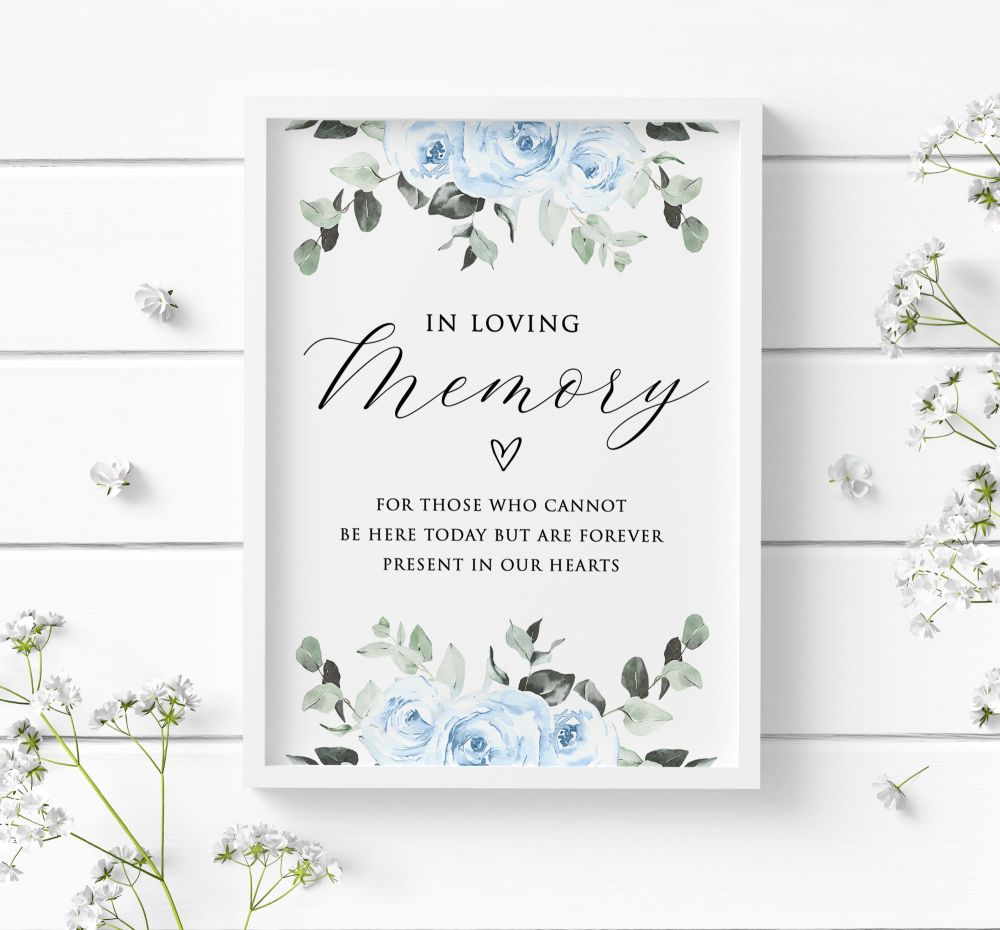 Baby Blue In Loving Memory Sign