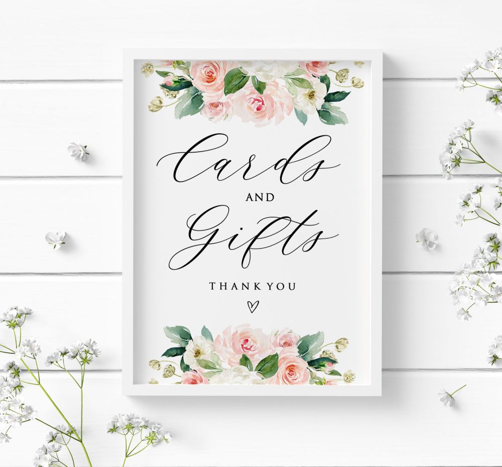 Blush Pink Cards & Gifts Sign