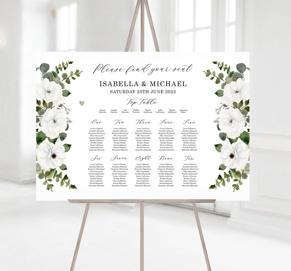 Green & Kraft Table Plan