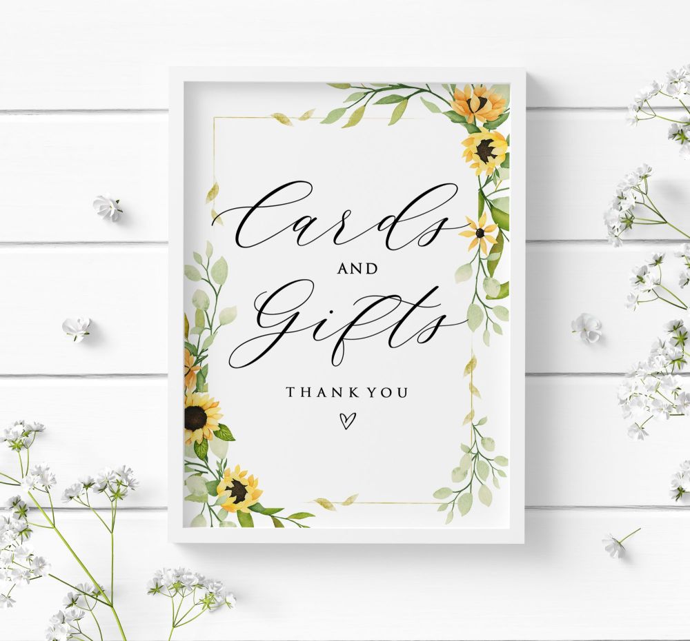 Pretty Sunflower Cards & Gifts Sign