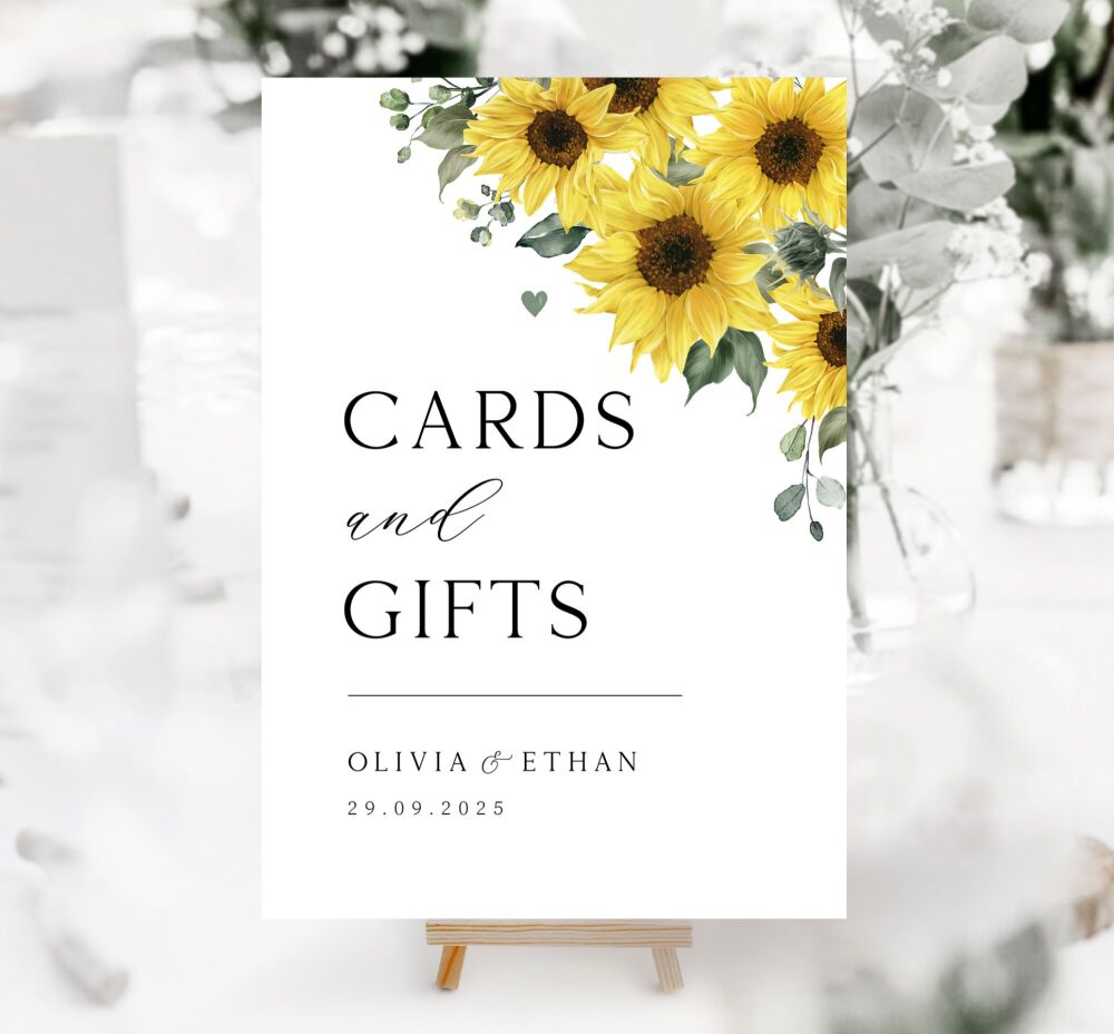 Rustic Sunflowers Cards & Gifts Sign