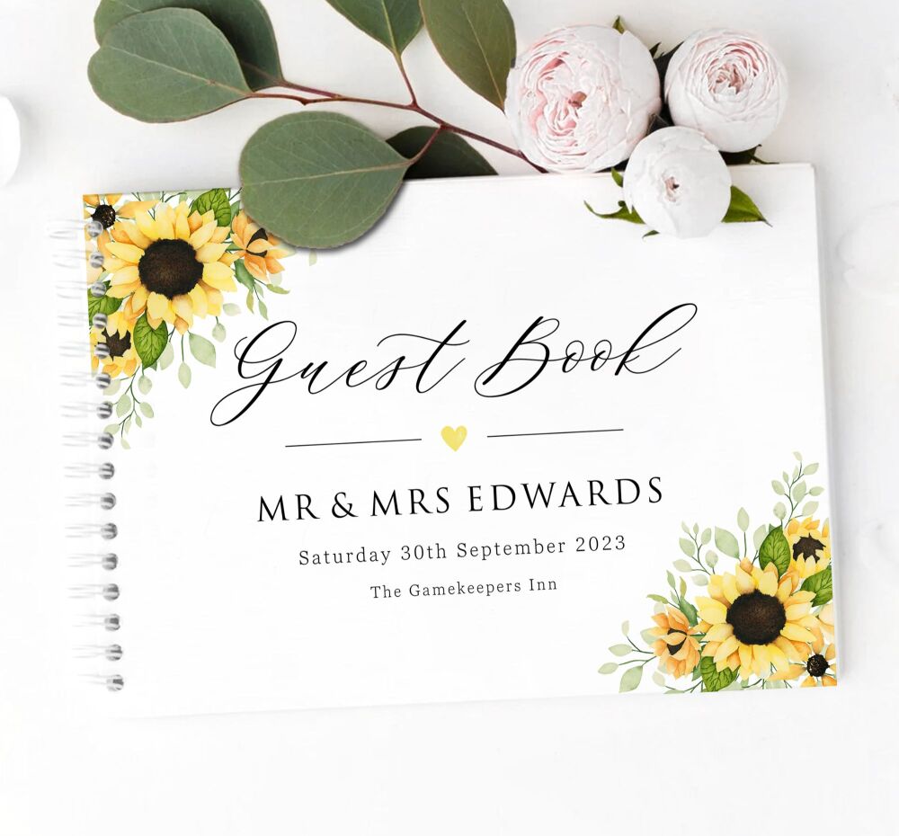 Pretty Sunflower Guest Book