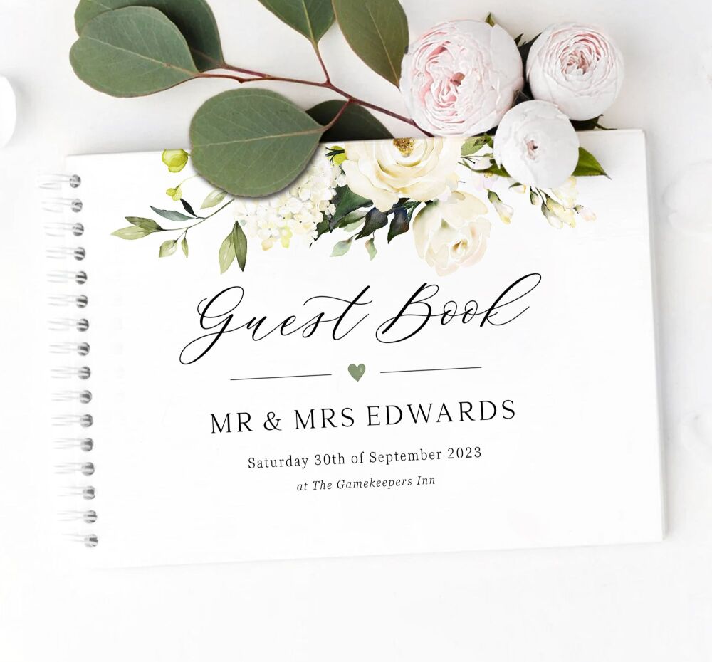 White Florals & Botanicals Guest Book