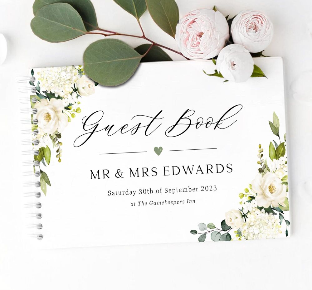 White Florals & Botanicals Guest Book