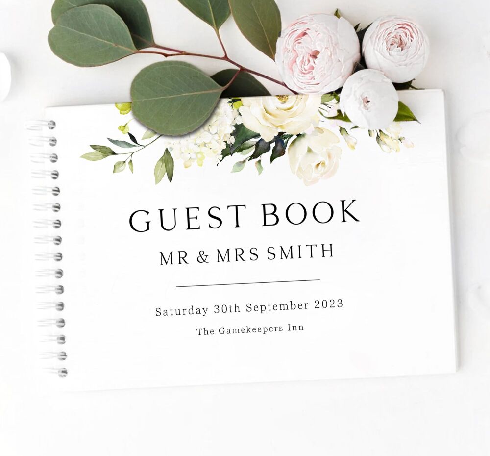 White Florals & Botanicals Guest Book