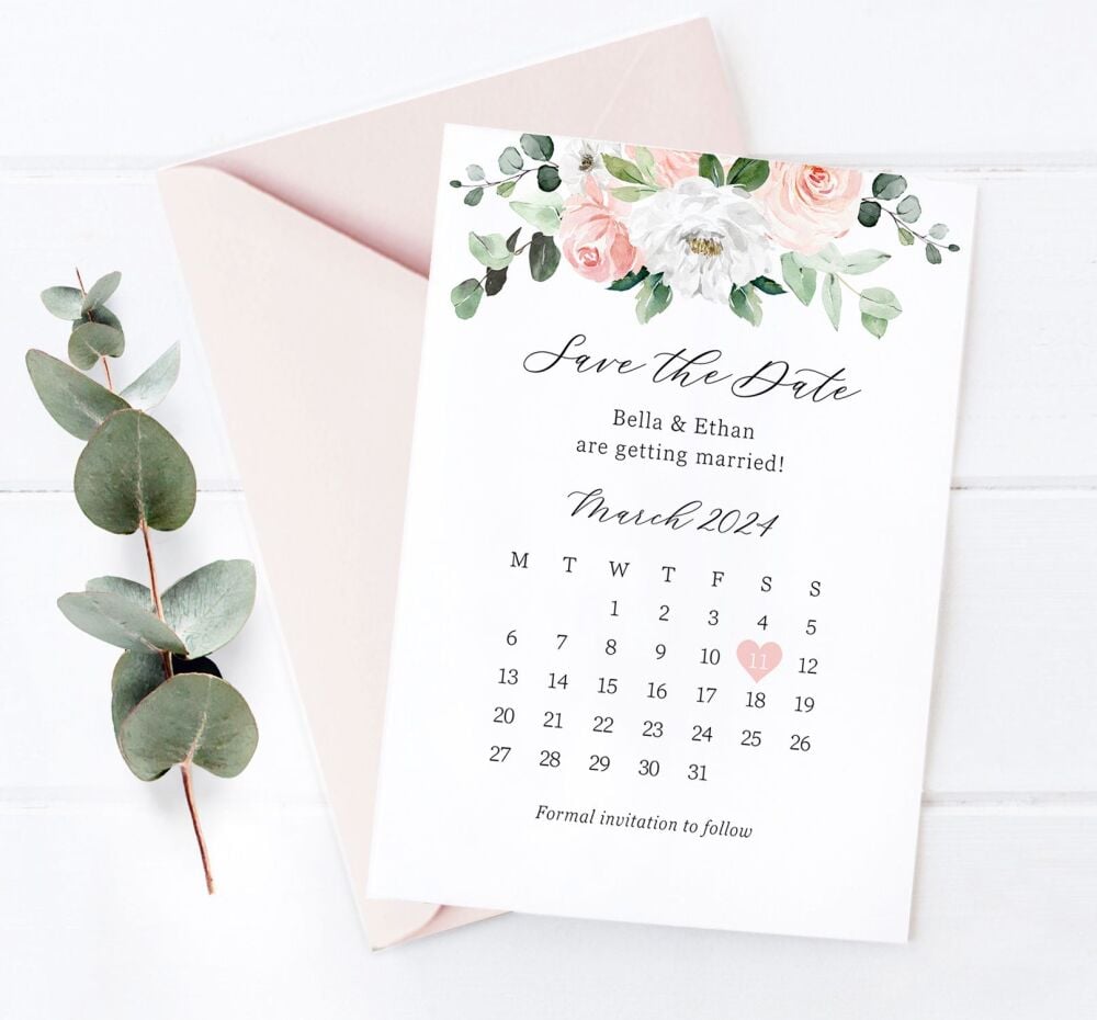 Blush & Eucalyptus Save The Date